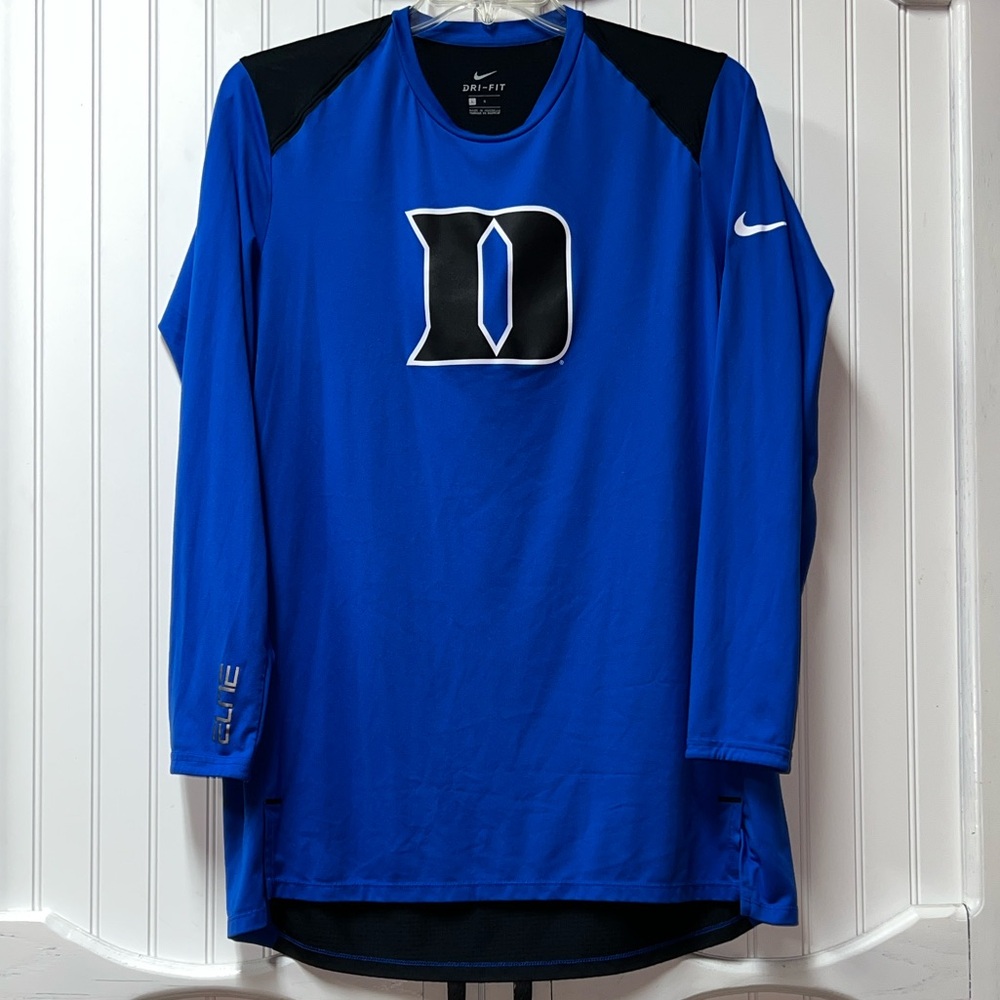 Nike Dri-FIT Men's Long Sleeve Blue Performance Shirt with Duke Logo - Picture 6 of 6